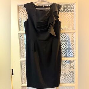 Calvin Klein black ruffle sheath dress size 12